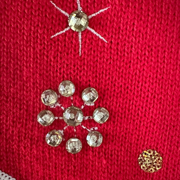 Holiday Time Oh What Fun Christmas Sweater Bells Sequins Size Large Womens - Picture 11 of 13